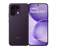 OPPO Reno16 FS 5G Smartphone Libre, 8GB RAM + 512GB, Pantalla AMOLED 6,57” 120Hz HDR10+, Cámara 50MP con Teleobjetivo, Selfie 50MP, Batería 6500mAh, Carga 45W, IP69K, NFC, Dual SIM, Purple Black