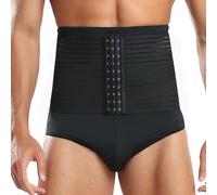 OPPOQ Pantalones Cortos moldeadores de Cuerpo para Hombres 4XL-6XL, Body Adelgazante Fajas Pantalones levantadores de Cadera Todo en uno Control de Barriga Faja de contracción Abdominal,Negro,S