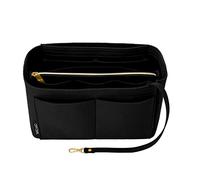 OPPOSHE Organizador de bolso para bolsos, organizador de fieltro suave para bolso, organizador de bolso compatible con LV, Coach, MK, Kate Spade, Goyard, Longchamp (negro, mediano)