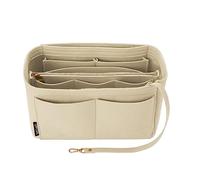 OPPOSHE Organizador de bolso para bolsos, organizador de fieltro suave para bolso, organizador de bolso compatible con LV, Coach, MK, Kate Spade, Goyard, Longchamp (beige, mediano)