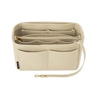 OPPOSHE Organizador de bolso para bolsos, organizador de fieltro suavizado para bolsa, compatible con LV, Coach, MK, Kate Spade, Goyard, Longchamp (beige, grande)