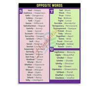Opposite Words Poster for English Antonym Learning