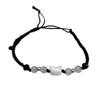 Opposites - Brazalete artesanal modificable con diseño de esfera del gato con signo de estrella, regalo de seguridad para cónyuges y seres queridos, talla única, como se describe