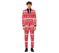 OppoSuits Oposuits Fun Ugly Christmas for Â- The Rudolph Full Suit - Chaqueta, Pantalones y Corbata Traje para Hombre, Winter Wonderland, 52 UK, Winter Wonderland, 64