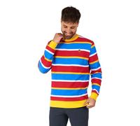 OppoSuits Sesame Street™ - Jersey para hombre, corte ajustado, multicolor, manga larga, cuello redondo, Ernie, M