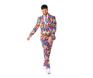 Opposuits Traje oficial de Plaza Sésamo para hombre, corte ajustado, incluye blazer, pantalones y corbata, multicolor, Sesame Street, 50 cm