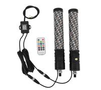 OPPWONG 2 Unidades de Luz LED RGB Tipo Látigo de 12-24 V, 279 LED RGB, Iluminación de 360° con 300 Patrones, 366 Modos, 32 Niveles de Brillo, Control Remoto, Resistente Al Agua IP67 para (1 pie)