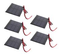 OPPWONG 5 Uds Mini Panel Solar 1,5 V 0,65 W Tablero de Células Solares 60x80mm con Cable de 30cm, Ideal para Juguetes Solares Proyectos de Bricolaje Baja e Luz