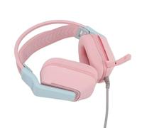 OPPWONG Auriculares para Juegos con Cable, Almohadillas de Espuma Viscoelástica Suave, Diadema Ajustable, Control de Volumen y Micrófono Giratorio, para PC, Portátil, Consola de Juegos y (Pink)
