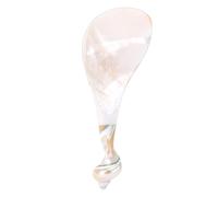 OPPWONG Cuchara de Concha Artesanal de Nácar de 6 Oz, Cuchara Ergonómica con Redondo para Caviares, Helado, café, Sal, Mermelada, Restaurante, Hogar y Regalo