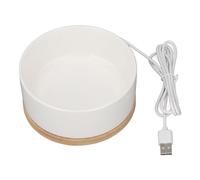 OPPWONG Cuenco para Mascotas con Calefacción USB, Cuenco de Agua Termal de Cerámica Inteligente Automático de 15V con Aislamiento Automático, Antiquemaduras Secas para Perros y Ga