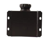 OPPWONG Depósito Universal del Tanque de Recuperación del Refrigerante del Tanque de Desbordamiento del Refrigerante de Aleación de Aluminio con Manguera de Nivel Visible y Válvul (Negro arenado)