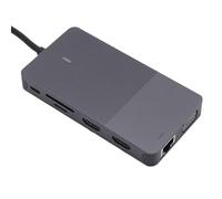 OPPWONG Estación de Acoplamiento USB 3.0 con Carcasa de Aleación de Aluminio y Puertos HD para Uso en la Oficina en el Hogar, Expande Las Pantallas con 2 y 1 VGA, 2 USB 3.0 Gigabit Ethernet