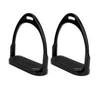 OPPWONG Estribos, Aluminio Inglés Protección para Montar Silla de Montar Estribo para Montar a Caballo Estribo Ecuestre Estribo de Seguridad para Adultos, Niños (Black)