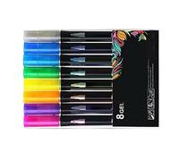 OPPWONG Juego de Marcadores de Contorno de Doble Línea, Bolígrafo Metálico de 8 Colores, Tinta Duradera Vibrante para Escribir un Diario y Estudiar, 5,2 Pulgadas