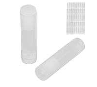 OPPWONG Kit de 50 Tubos de Bálsamo Labial, Contenedor Vacío de Tubo de Lápiz Labial, Herramientas de Maquillaje Translúcidas, Tubo de Bálsamo de 5 Ml, Ideal para Lápiz, Perfume Sólido,