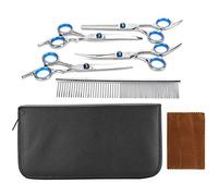 OPPWONG Kit de Aseo de Perros, Tijeras de Perros de Acero Inoxidable, Colocación de Cizallas de Adelgazamiento de Perros para Perros, Nicas de Preparación para el Cabello Kit de Peine