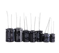 OPPWONG Kit de Condensador Electrolítico, 125pcs 25 Valores de Condensadores Electrolíticos Establecidos Condensación de la Variedad Resumen Electrónica de Consumidores para