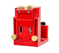 OPPWONG Kit de Plantilla para Orificios de Bolsillo para Carpintería, Herramienta Kreg Jig con ángulo de Taladro de 15 Grados y Guía de Profundidad para Puertas de Gabinetes, Ensamblaje (rojo)
