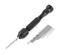 OPPWONG Micro Perforador de Brote, Manual de Perforación Manual Mini Ajuste de Perforación Pin Rumbo Herramienta de Perforación de Joyas de Perforación a Mano con 10 Piezas HSS Taladro