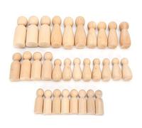 OPPWONG Muñecas de Clavijas de Madera, Muñecas de Madera de Clavijas Naturales de Personas sin Terminar Formas 30 Piezas de Colina