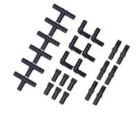OPPWONG Piezas de Riego por Goteo, Accesorios de Riego, Tubos de Conectores de por Goteo con 6 Conectores Acodados, 6 en T, Acoplamientos Rectos y Tapones de Extremo