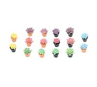 OPPWONG Plantas de Casa de Muñecas, 16 Piezas de Plantas en Macetas de Casa de Muñecas, Macetas de Flores, Resina Escala 1:12, Apariencia Realista, Colores Vivos y Ricos