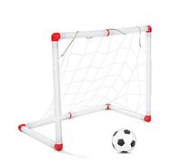 OPPWONG Portería de Fútbol para Niños Porterías de Fútbol de Plástico para Patio Trasero 56 X 30,5 X 45 Cm con Red de Bomba de Balón Fácil Montaje Interior Exterior Práctica para e
