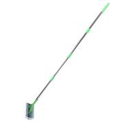 OPPWONG Rastrillo de Paja de Acero Inoxidable para Cuidado del Césped, de 4 | Hoja doble desmontable, ajustable, rastrillo de hojas para jardines y labranza del suelo