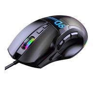OPPWONG Ratón para Juegos RGB, Ratón con 7 Efectos de Iluminación Dinámica, de 12000 dpi con 9 Botones Programables con Diseño Ergonómico, Ideal para PC, Portátil y Ordenador de Juegos