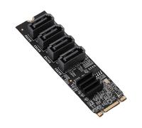 OPPWONG Tarjeta Adaptadora M.2 NVME a Tarjeta de Expansión Serial ATA3.0 con Chip ASM1166 4 Puertos 6Gbps para Escritorio SSD HDD OS X
