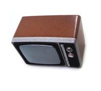 OPPWONG Televisión Vintage de Escala 1:12, Decoración Compacta Retro para | Estética retro clásica, Material de resina, Se adapta a espacios en miniatura, Escenas de figuras de acción.
