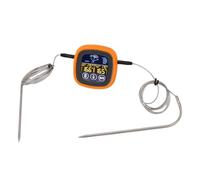 OPPWONG Termómetro Digital para Carne, Pantalla Táctil de Doble Sonda con Temporizador, Retroiluminación para Asar Carne de Res, Pollo, Pavo, Agua y 8 Tipos de