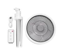 OPPWONG Ventilador de Camping con Trípode 3 en 1, Oscilante, Portátil, con Batería Externa de 10000 MAh, 3 Velocidades y Modos de Luz para Tiendas de Campaña, Pesca y Picnics Al Aire (WHITE)