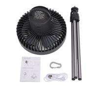 OPPWONG Ventilador Portátil para Acampar, Ventilador con Batería de 10000mAh, Ventiladores USB de 3 Velocidades con Banco de Energía, Luz LED y Temporizador, Ideal para Viajes y Picnic