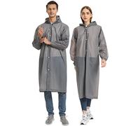 Opret Chubasqueros Impermeable (Paquete de 2), Reutilizable Ponchos Impermeables Chaquetas Capa Lluvia con Mangas y Capucha para Mujer y Hombre