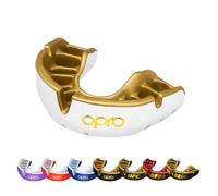 Opro Gold Bucal Dental Deportiva, Para Adultos y Niños, Tecnología de Ajuste Revolucionaria, para Boxeo, Lacrosse, MMA, Artes Marciales, Hockey, y Deportes de Contaco, (Bianco, Adulto)