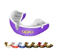 Opro Gold Bucal Dental Deportiva, Para Adultos y Niños, Tecnología de Ajuste Revolucionaria, para Boxeo, Lacrosse, MMA, Artes Marciales, Hockey, y Deportes de Contaco, (Morado, Adulto)