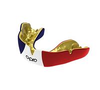 OPRO Protector bucal Instant Custom-Fit, protector bucal de dentista, con máxima comodidad, protección y ajuste, protector bucal para rugby, boxeo, artes marciales, hockey, MMA,BJJ (Francia, Adulto)