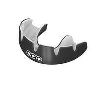 OPRO Protector bucal para brackets Instant Custom-Fit, protector bucal de dentista con máxima comodidad, protección y ajuste, protector bucal para brackets para rugby, boxeo, MMA, hockey (Negro)