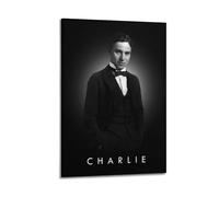 OPRTUFB Póster de actor de Charlie Chaplin con pintura decorativa en lienzo, póster de pared e imagen artística moderna para decoración de dormitorio familiar, pósteres de 20 x 30 pulgadas (50 x 75 cm