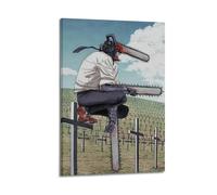 OPRTUFB Póster decorativo de la serie de televisión de Chainsaw Man, 3 pósteres decorativos de lienzo para pared e impresión artística moderna para dormitorio familiar, 20 x 30 cm