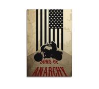 OPRTUFB Póster vintage de Hijos de la Anarquía, pintura decorativa, lienzo, póster de pared e imagen artística moderna para decoración de dormitorio familiar, 30 x 45 cm