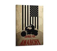 OPRTUFB Póster vintage de Hijos de la Anarquía, pintura decorativa, lienzo, póster de pared e imagen artística moderna para decoración de dormitorio familiar, 30 x 45 cm