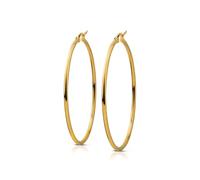 Ops Jewels - Pendientes de mujer OPSOR-864 Hoops de aro de acero dorado 55 mm