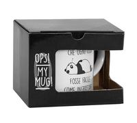 OPS - Taza Panda, Taza Personalizada con Impresión y Frase, Idea Regalo Original para Navidad, Cumpleaños u Otras Ocasiones, Embalaje Regalo Incluido, Capacidad 325 ml, 12,5 x 8,2 x 9,7 cm