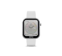 OPSOBJECTS Ops! - Reloj inteligente para mujer con purpurina, Call Love Diamonds, llamada, notificaciones, deporte, frecuencia cardíaca, monitor de sueño, compatible con iOS y Android (blanco)