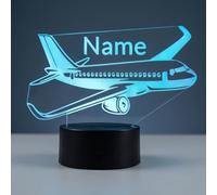 Optechvisual Lámpara de mesa LED personalizada con diseño de avión, regalo para pilotos, asistentes de vuelo y amantes de los aviones, luz nocturna y luz de lectura con nombre, decoración de avión