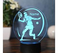 Optechvisual Lámpara LED de mesa de tenis personalizada - Idea de regalo para aficionados al tenis - Luz nocturna y decoración para salón, dormitorio y habitación infantil