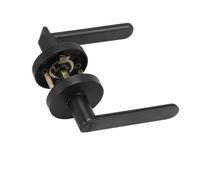 OPTEPYOE Cerradura de mango de tres polos, lengüeta única para interiores (negro-sin llave)